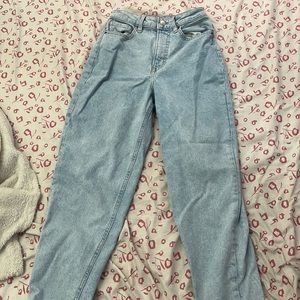 Blue high-rise mom jeans